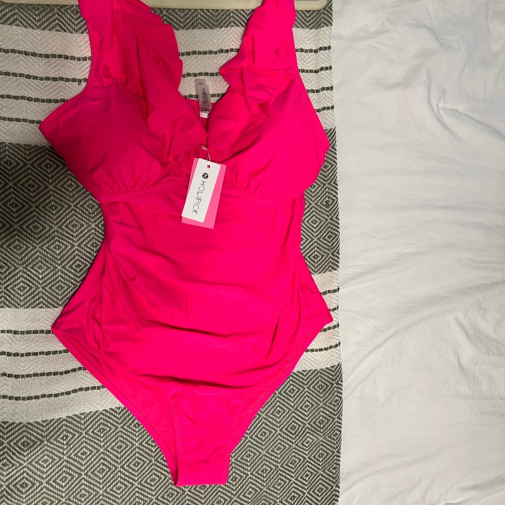 Holipick Women's Pink One Piece Swimsuit